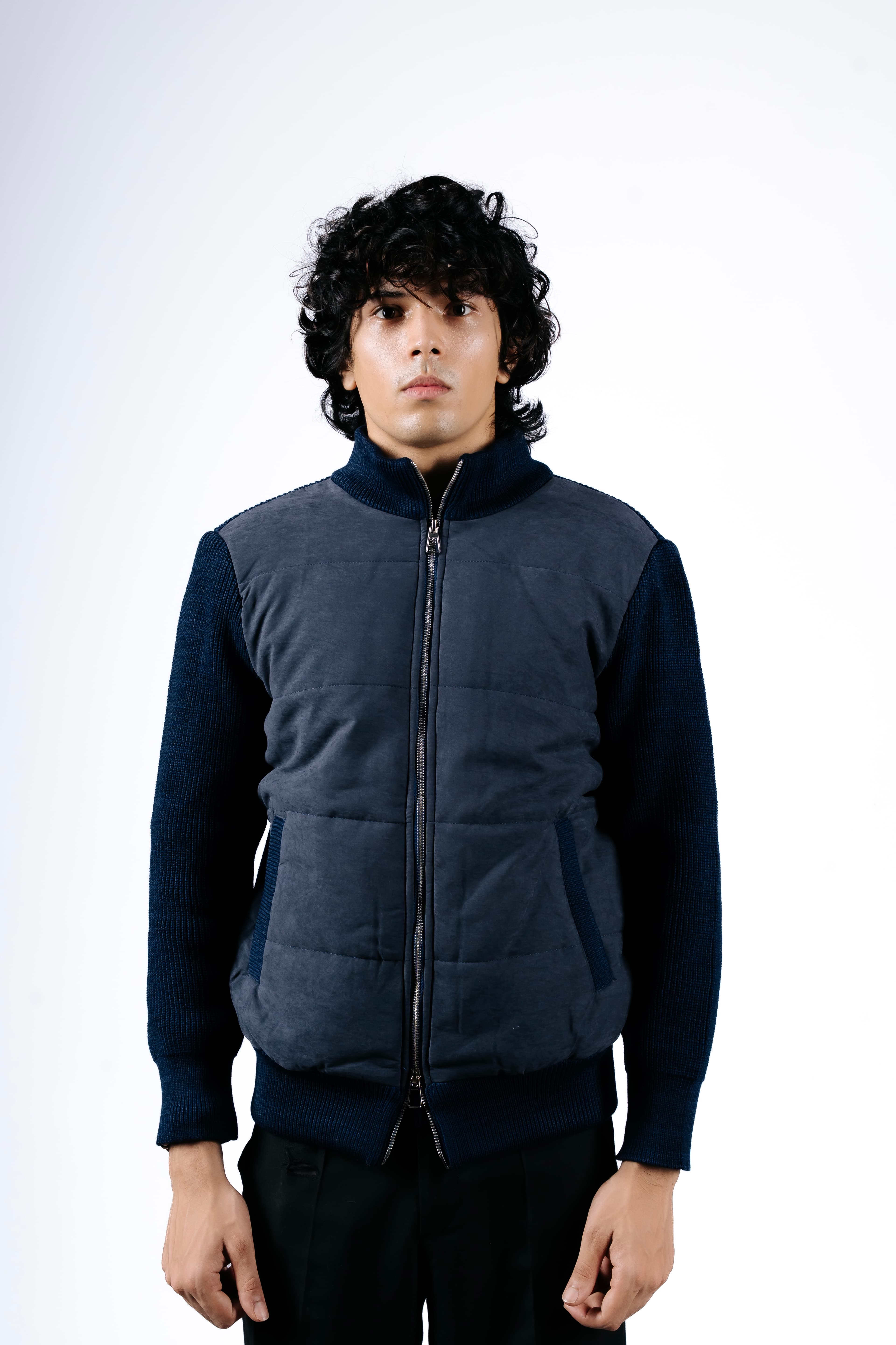 Spliced Knitted Hybrid Jacket alternate view