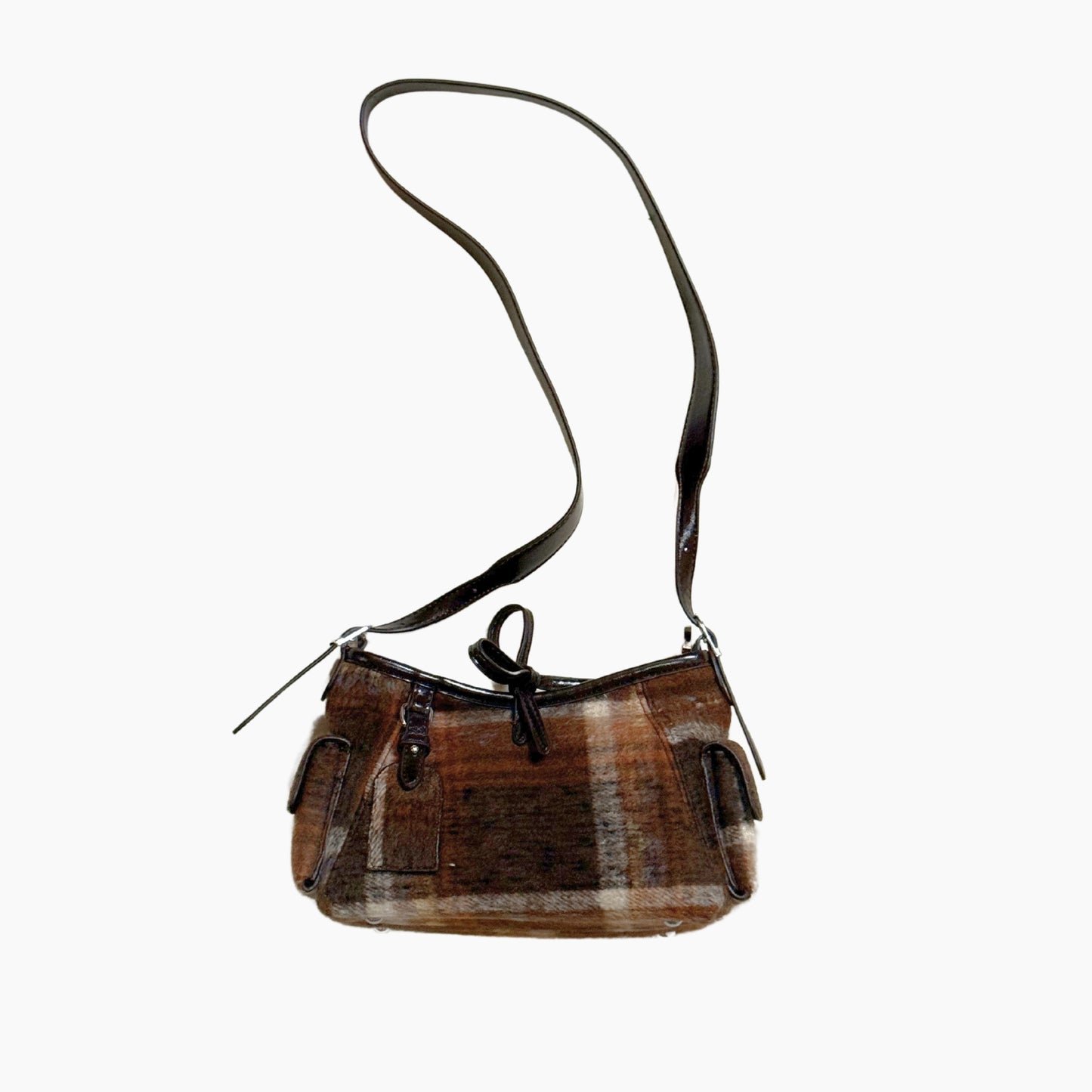 L-Brown Furry Suede Mini Hand Bag Img 5