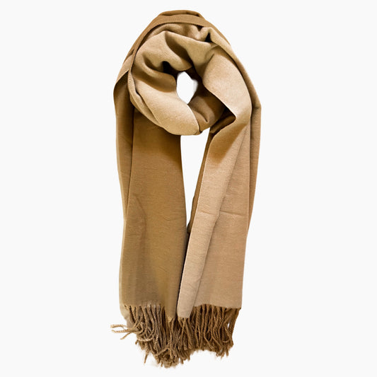 Beige & Brown Pure Cashmere Scarf First Image