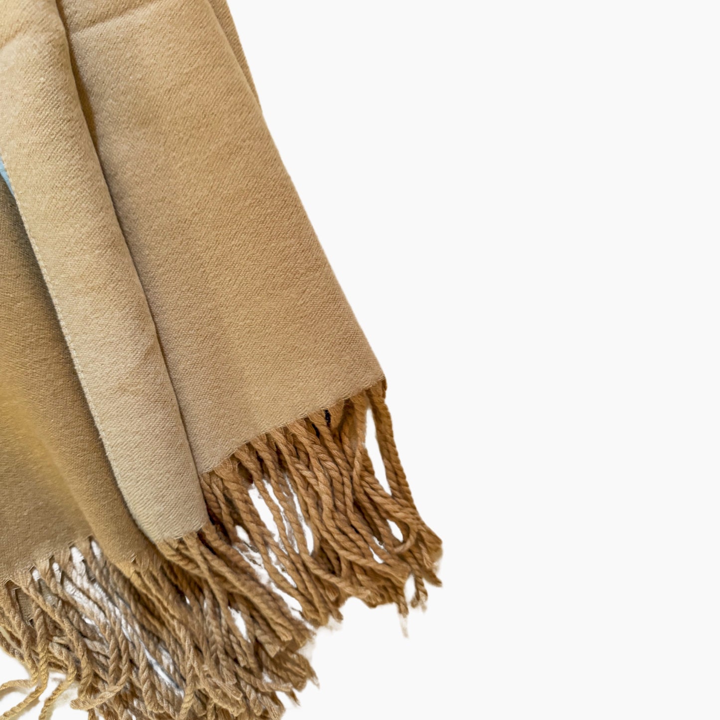 Beige & Brown Pure Cashmere Scarf Third Image