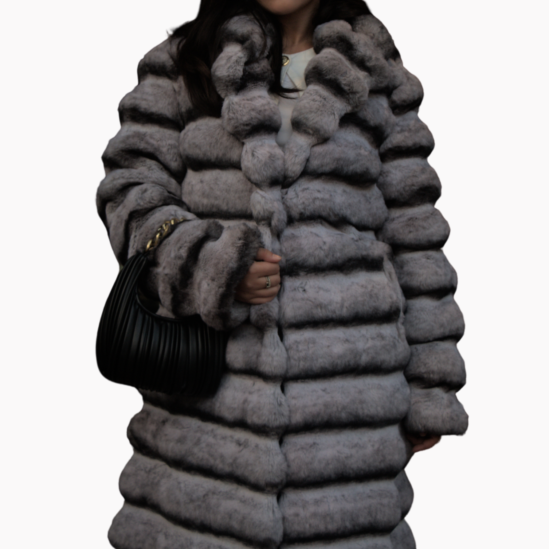 Rabbit Fur Long Coat Affordable Luxury Outfit Deana Harlande